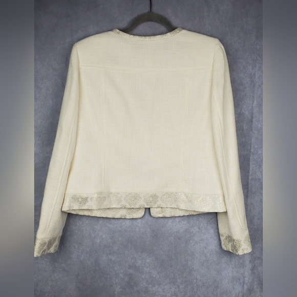 Jones New York  White silver Ted baker style Women's blazer Size 10 - Picture 8 of 15